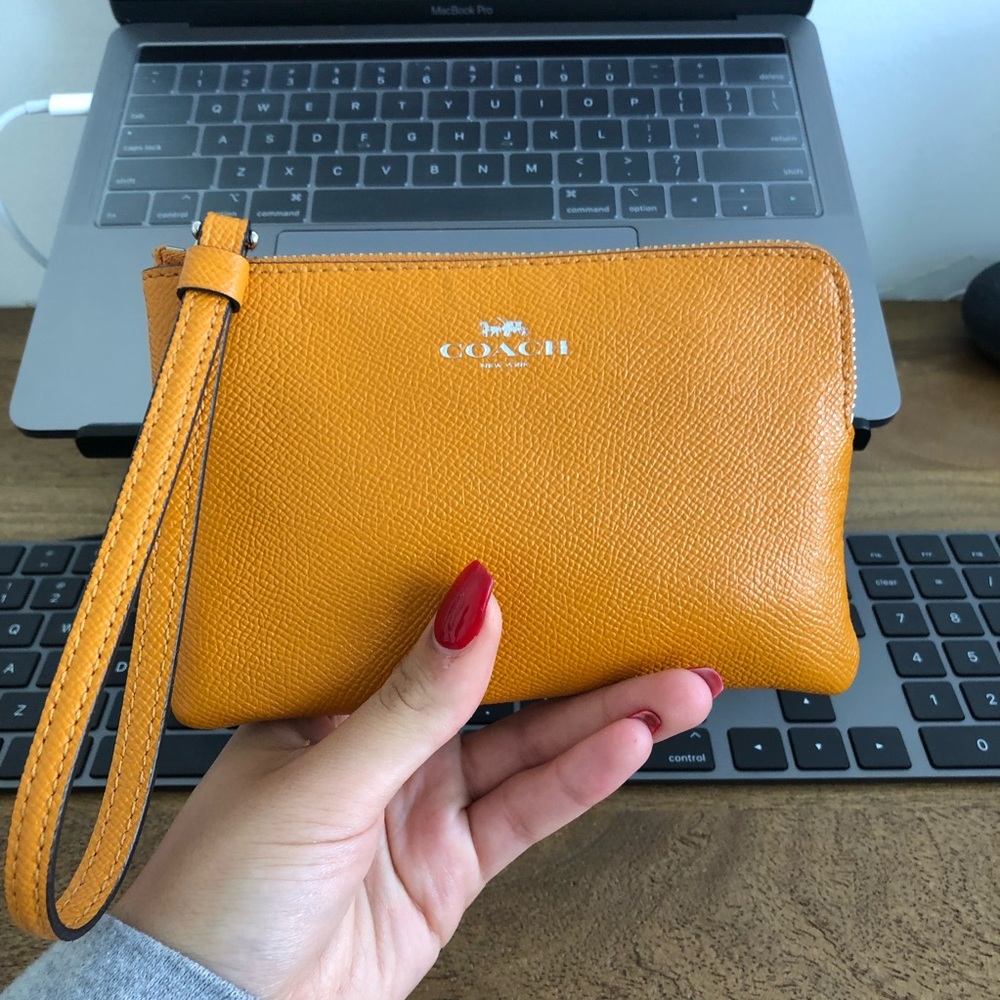 Gorgeous Mustard Coach Wristlet